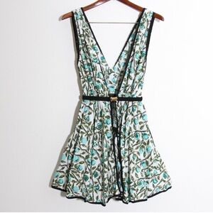 Louis Vuitton Mini Dress Cotton Belted Made in Italy Blue White Size FR 38 US 6